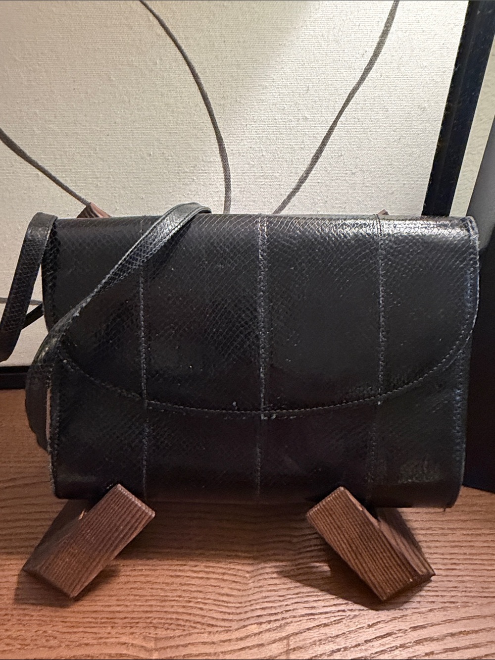 Vintage Black snake Crossbody Bag